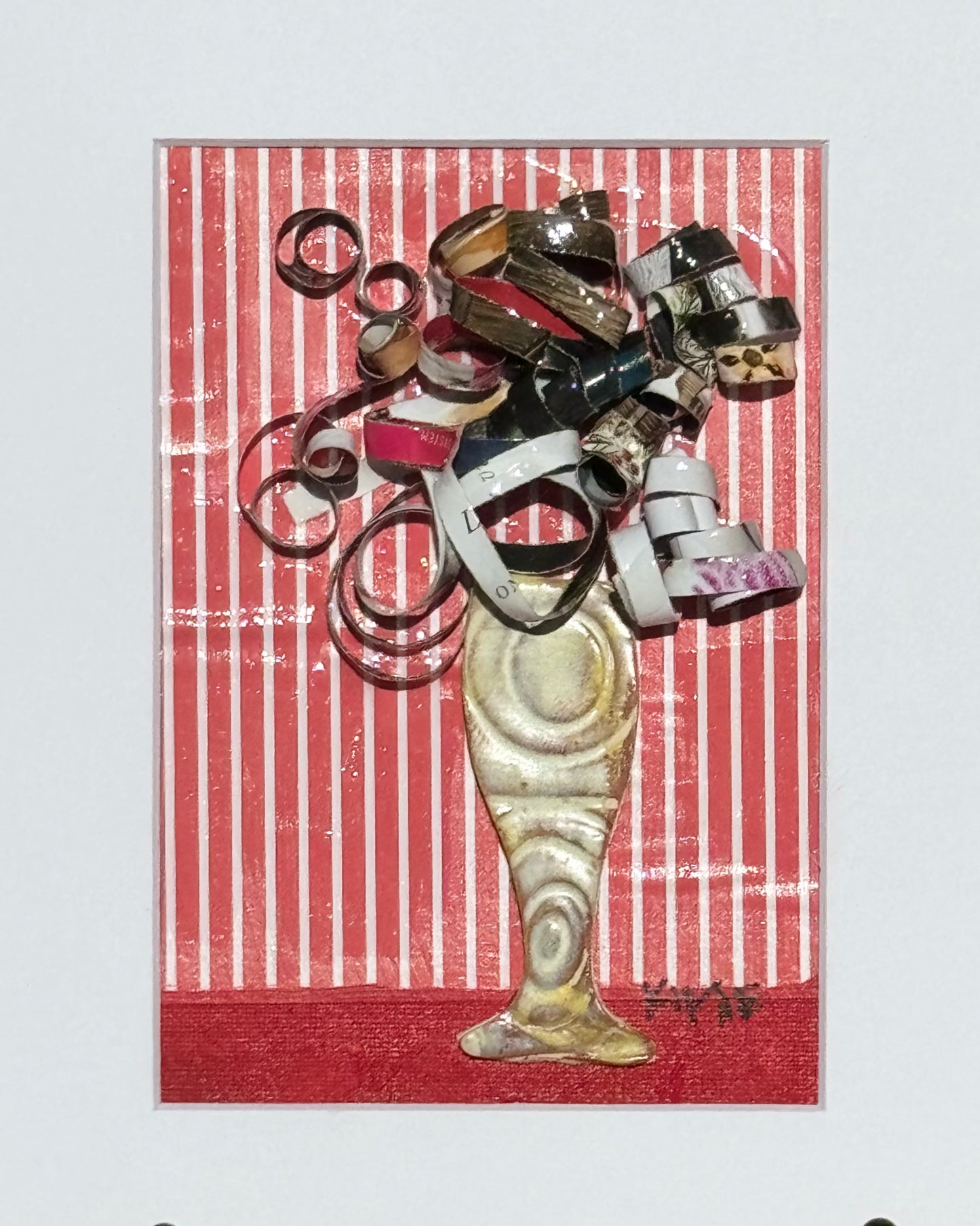 “Paper Petals on Red Stripes”