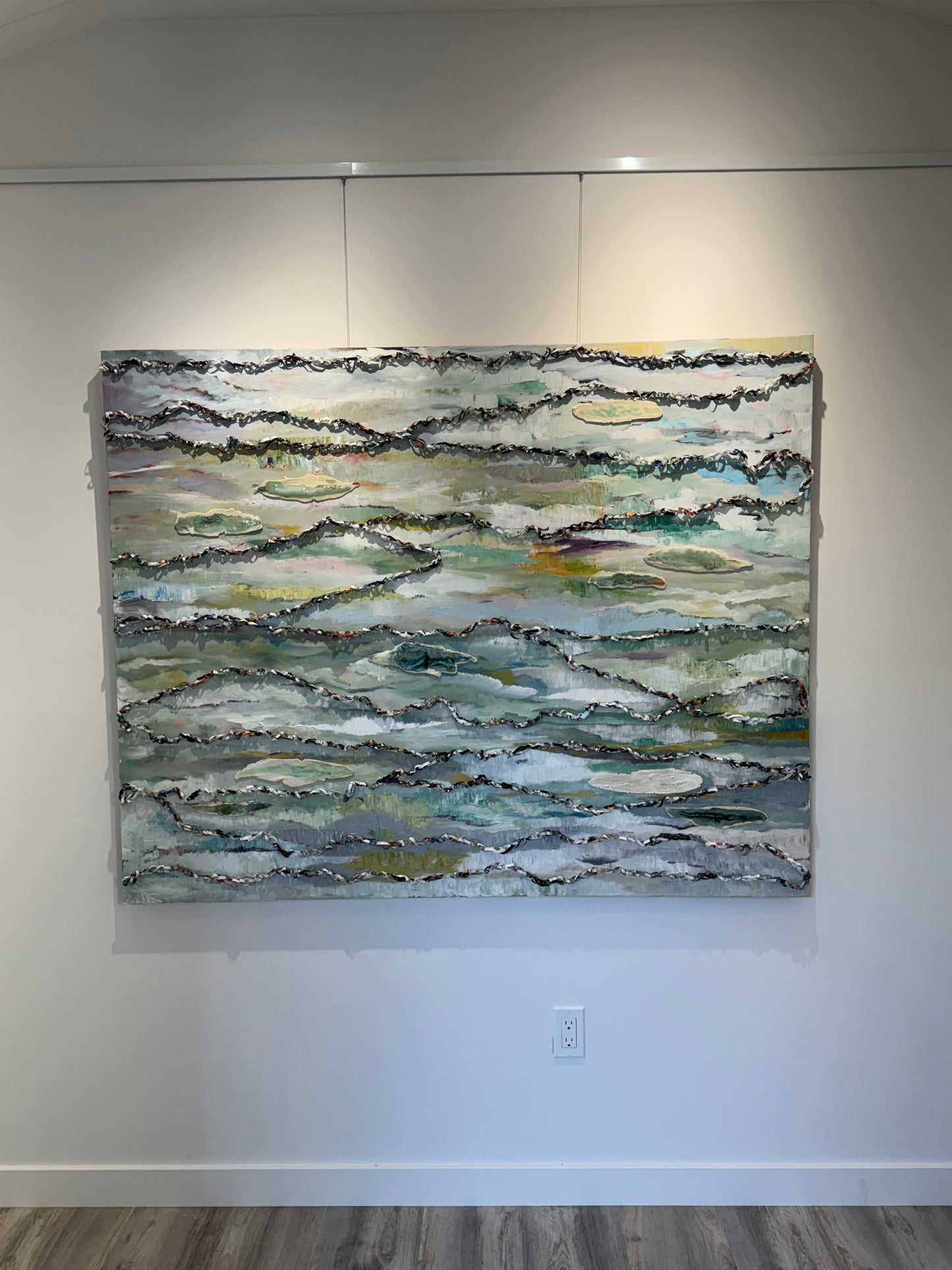 “Twists and Turns” Kimie Joe original mixed media on 48”x60” canvas