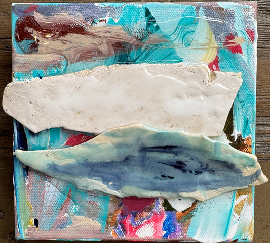 "Cradled by the Earth" Mixed Media 6"x6" by Kimie Joe