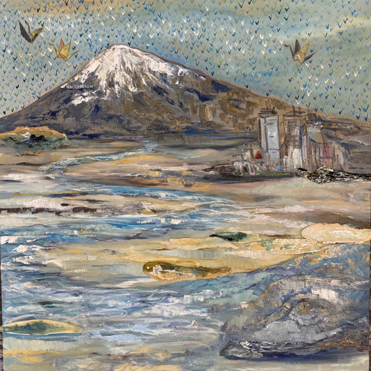 "Mountain Snow To 84 Springs" Mixed Media By Kimie Joe