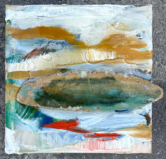 "Roots and Rivers" Mixed Media 6"x6" by Kimie Joe