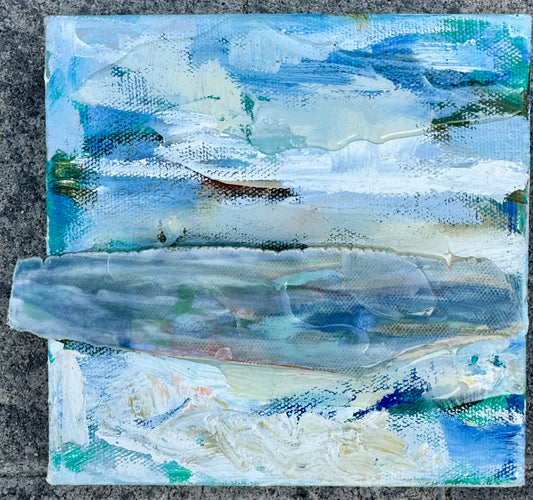 "Softened By Salt" Mixed Media 6"x6" by Kimie Joe