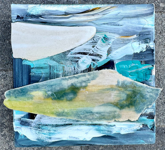 "Drift and Return" Mixed Media 6"x6" by Kimie Joe