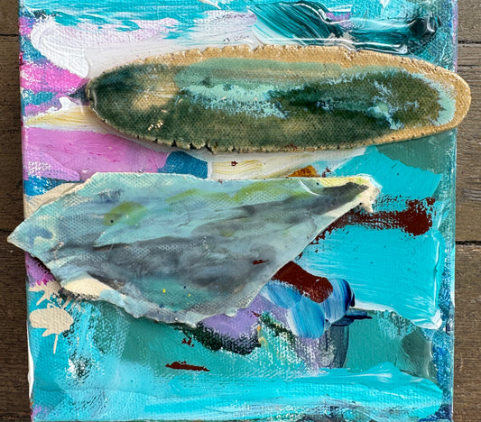"Murmurs" Mixed Media 6"x6" by Kimie Joe