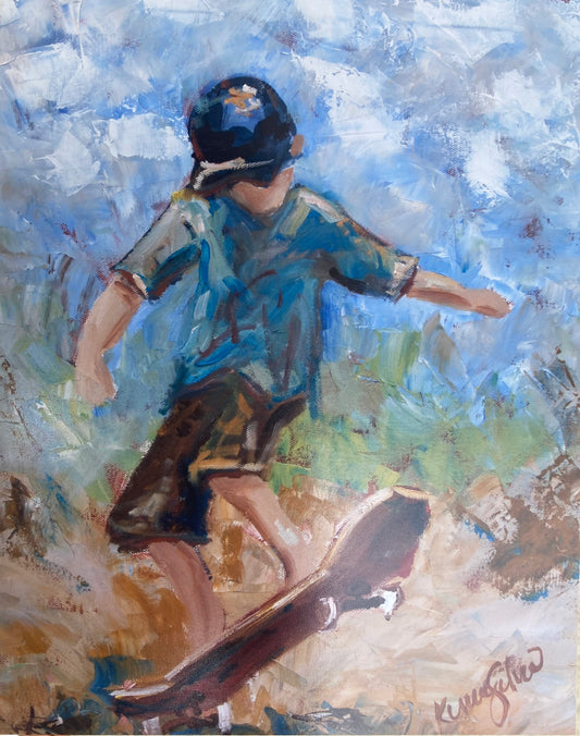 "Skater" Kimie Joe Original Oil on Canvas